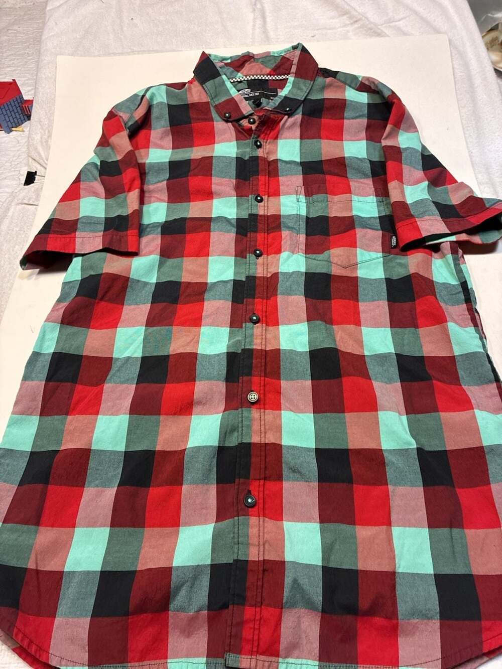 Vans The Original Since 1966 Short Sleeve Plaid Button-Up Shirt